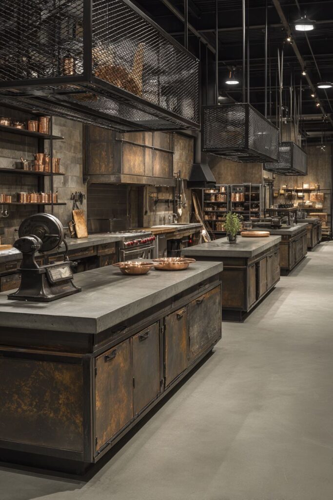 Weathered Steel Cabinets with Natural Patina