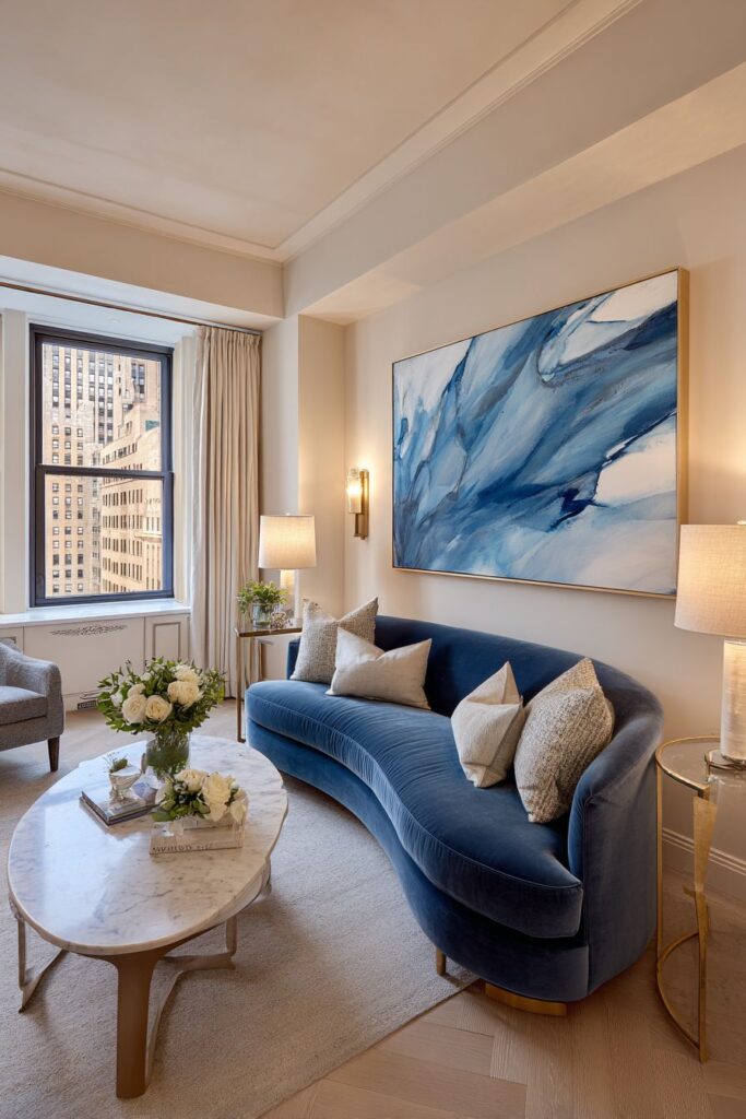 Art Deco-Inspired Midnight Blue Elegance