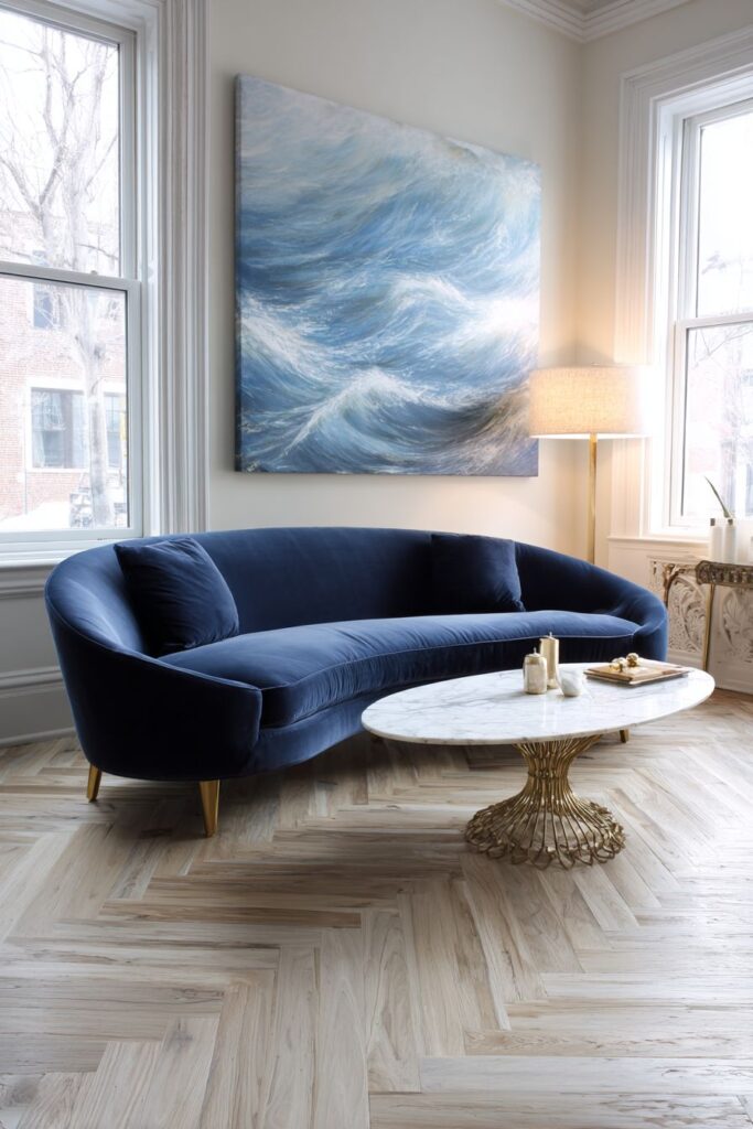 Art Deco-Inspired Midnight Blue Elegance