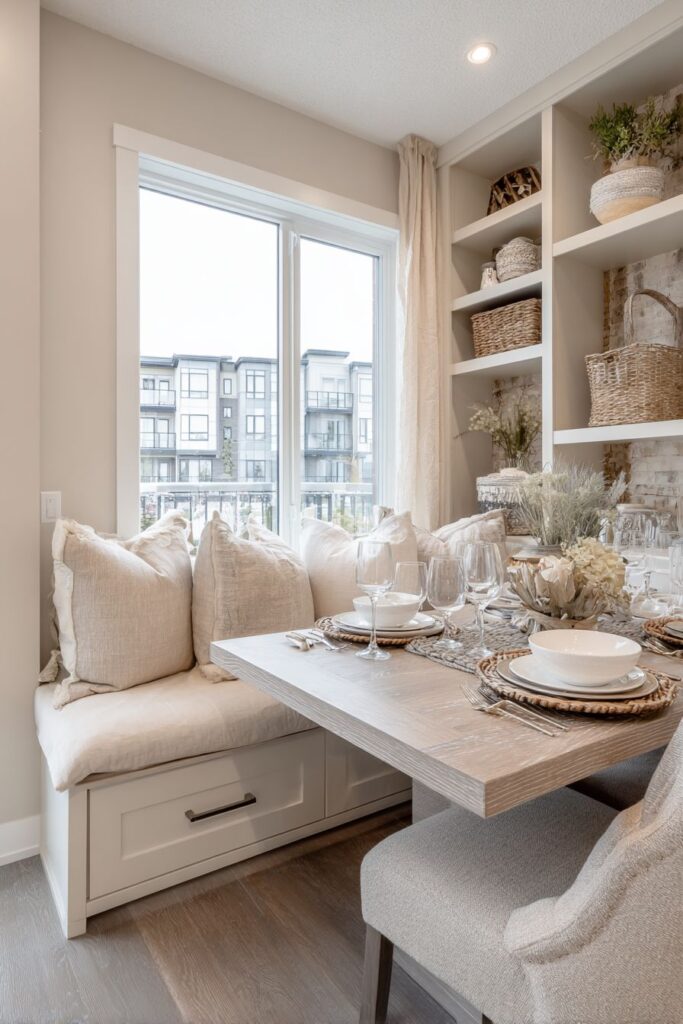 Built-In Banquette Storage Solution