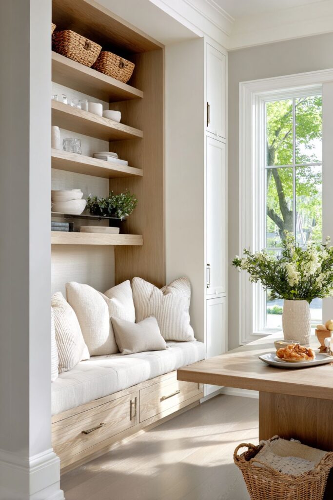 Built-In Banquette Storage Solution
