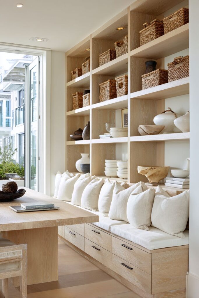 Built-In Banquette Storage Solution