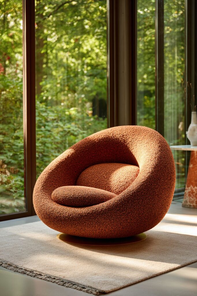 Sculptural Statement: Terracotta Bouclé Beauty