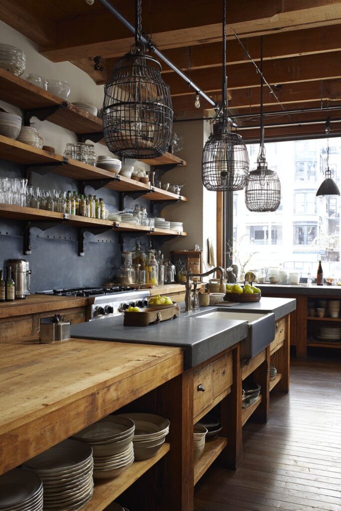 Corrugated Metal Backsplash with Fastener Details