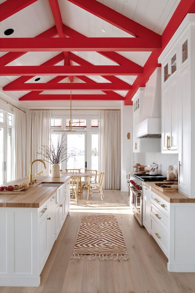 Red Ceiling Beam Surprise