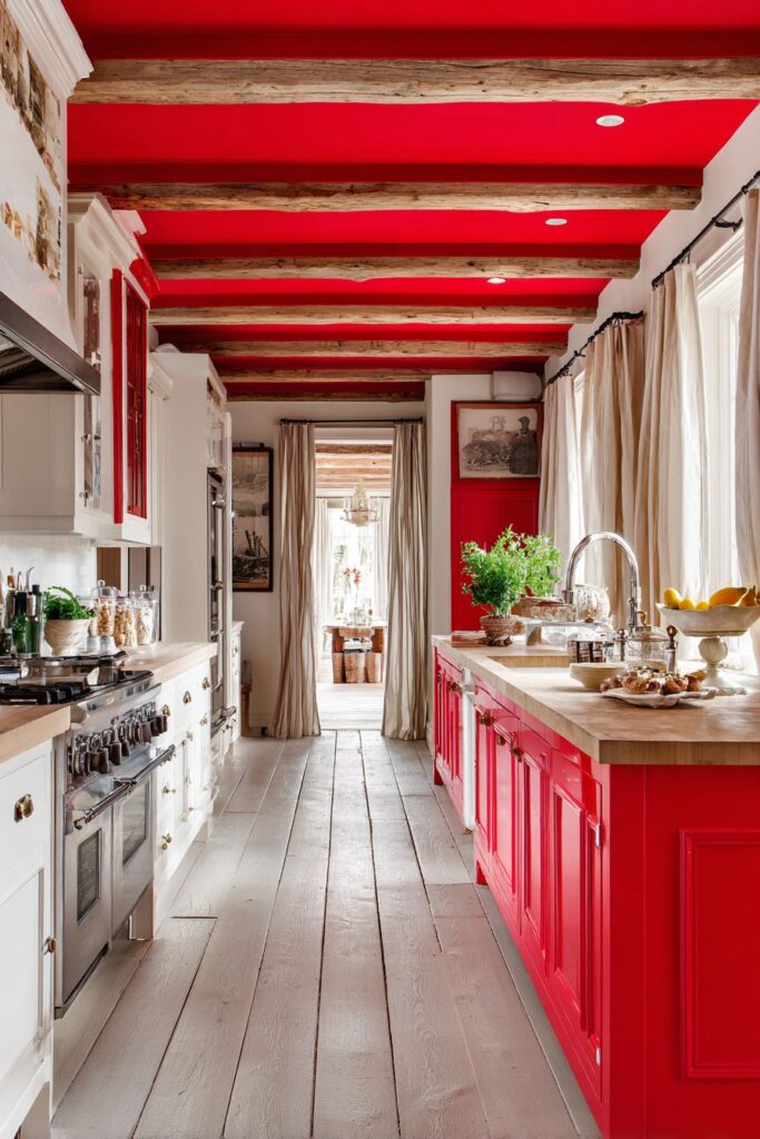 Red Ceiling Beam Surprise