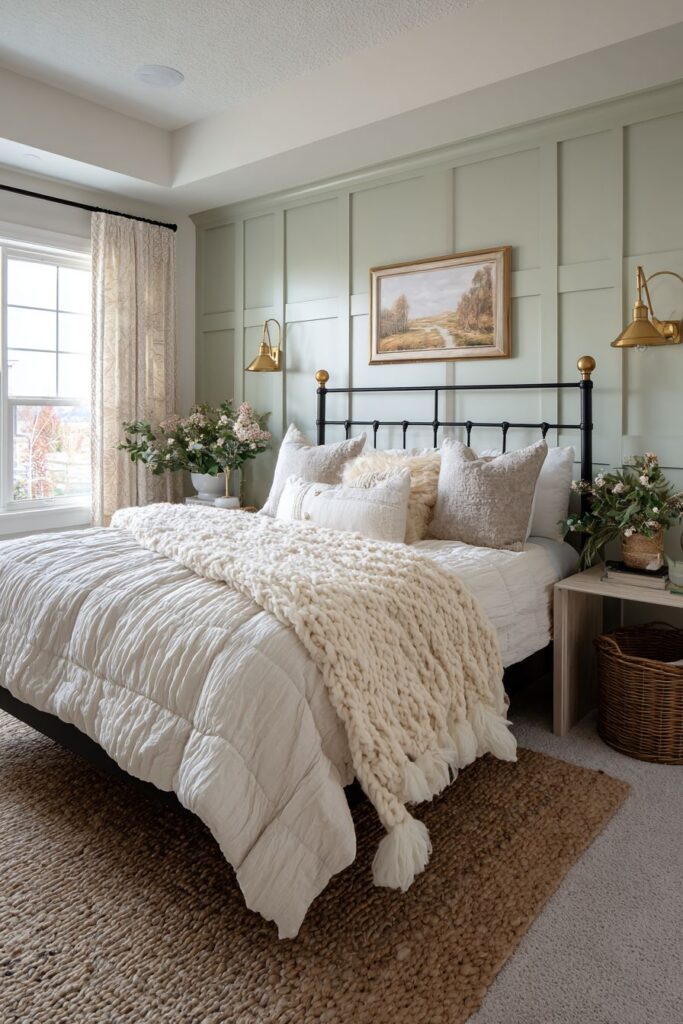 Architectural Detail in Sage and White