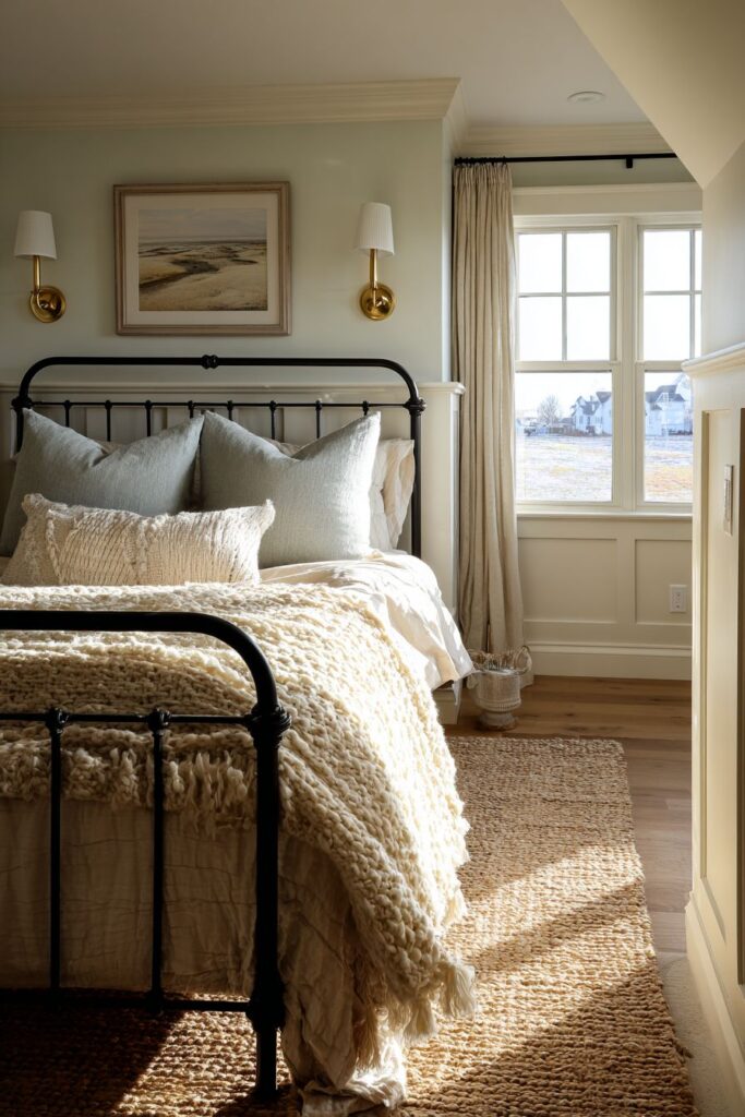 Architectural Detail in Sage and White