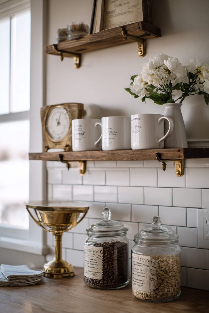 Coffee Station Winter Vignette with Functional Beauty
