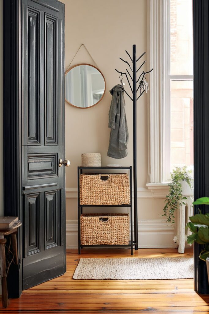 Functional Entryway Station in Living Room Corner