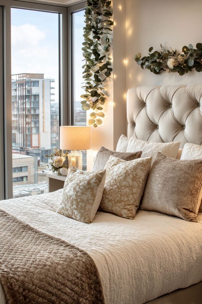 Luxurious Eucalyptus and Velvet Bedroom