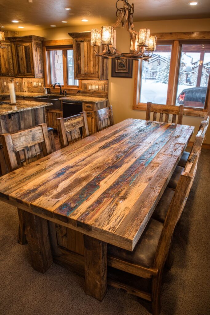 Farmhouse Dining Integration with Reclaimed Wood
