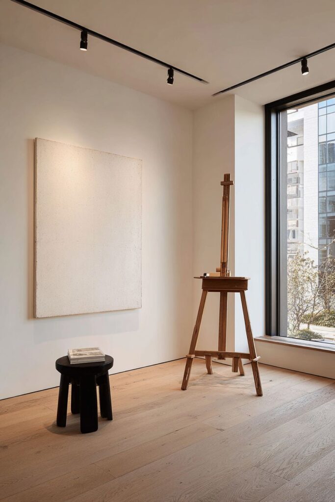 Art Display Corner with Gallery Lighting