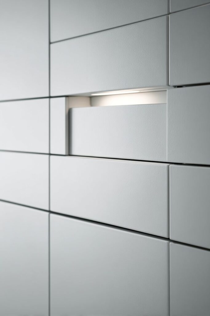 Pure Minimalist White Lacquer Cabinets