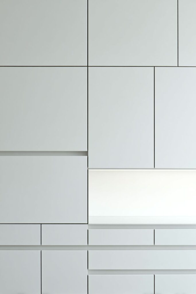 Pure Minimalist White Lacquer Cabinets