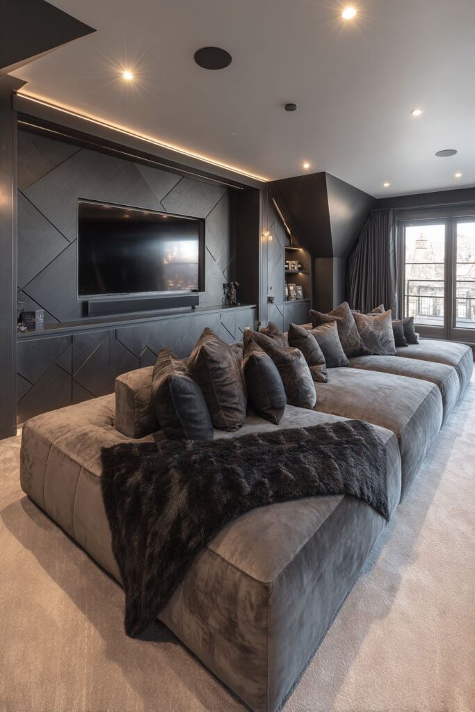 Contemporary Geometric LED Media Wall Design