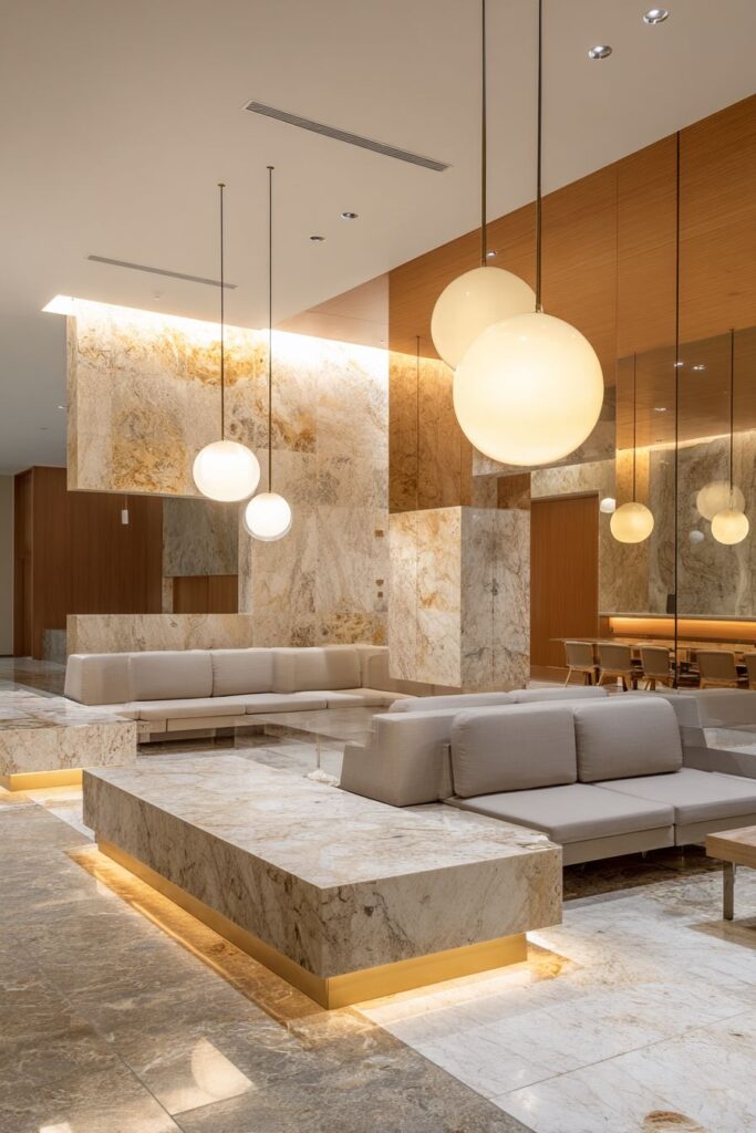 Contemporary Geometric LED Media Wall Design