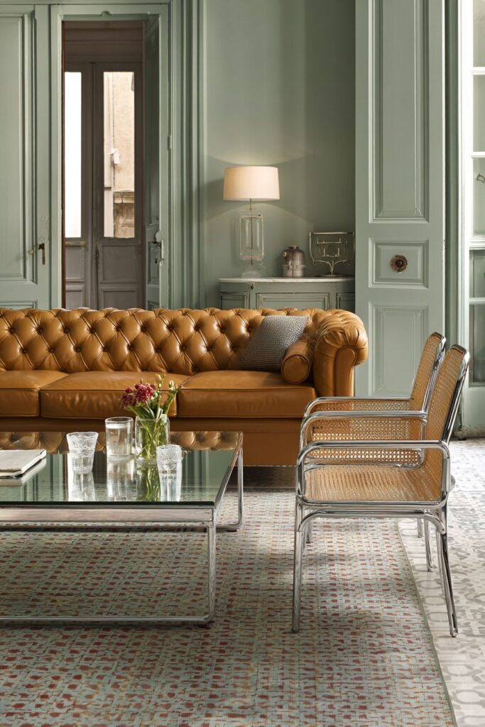 Eclectic Seating with Earth-Toned Harmony