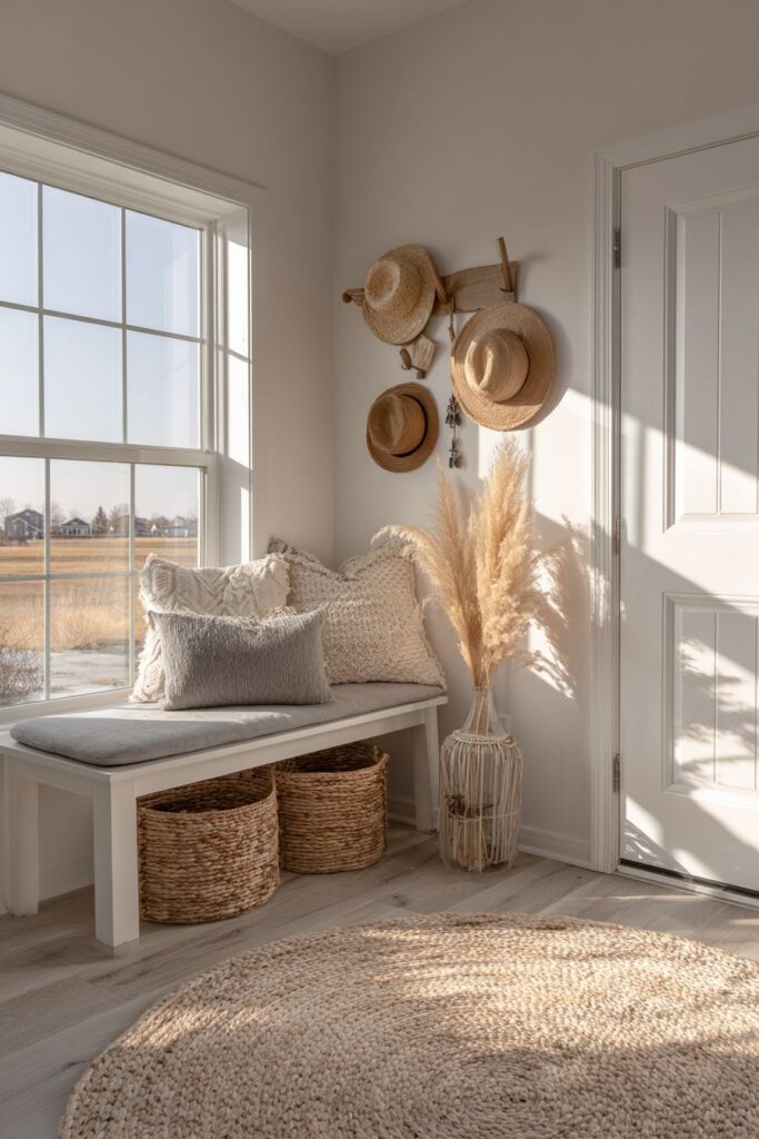 Entryway Bench Functional Organization Station