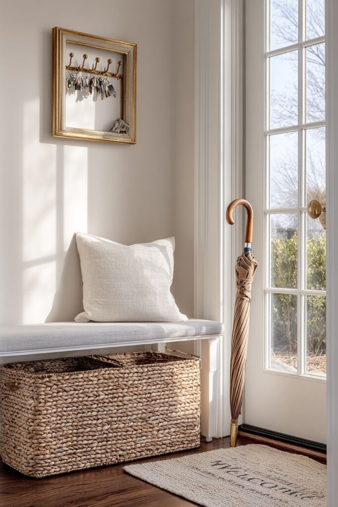 Entryway Bench Functional Organization Station