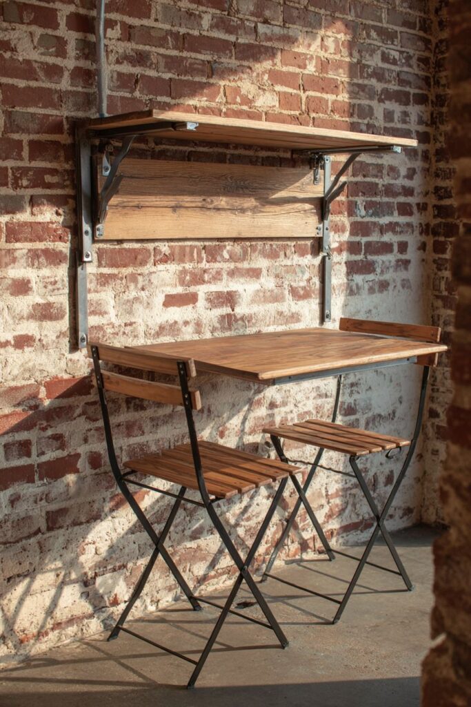 Industrial Metal Frame with Fold-Down Sides