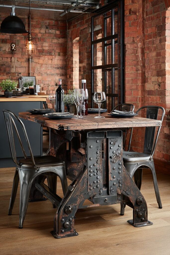 Industrial Metal Frame with Fold-Down Sides