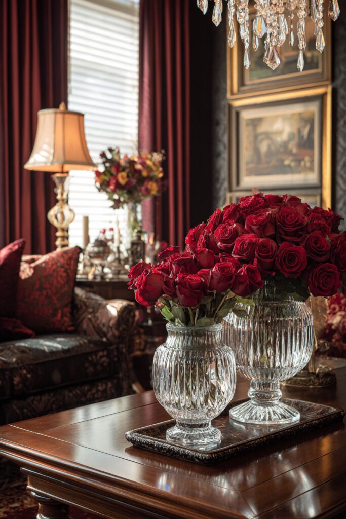 Traditional Elegance with Crystal and Mahogany