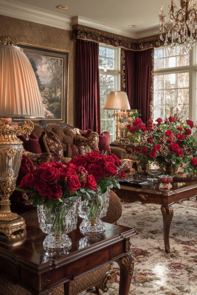 Traditional Elegance with Crystal and Mahogany