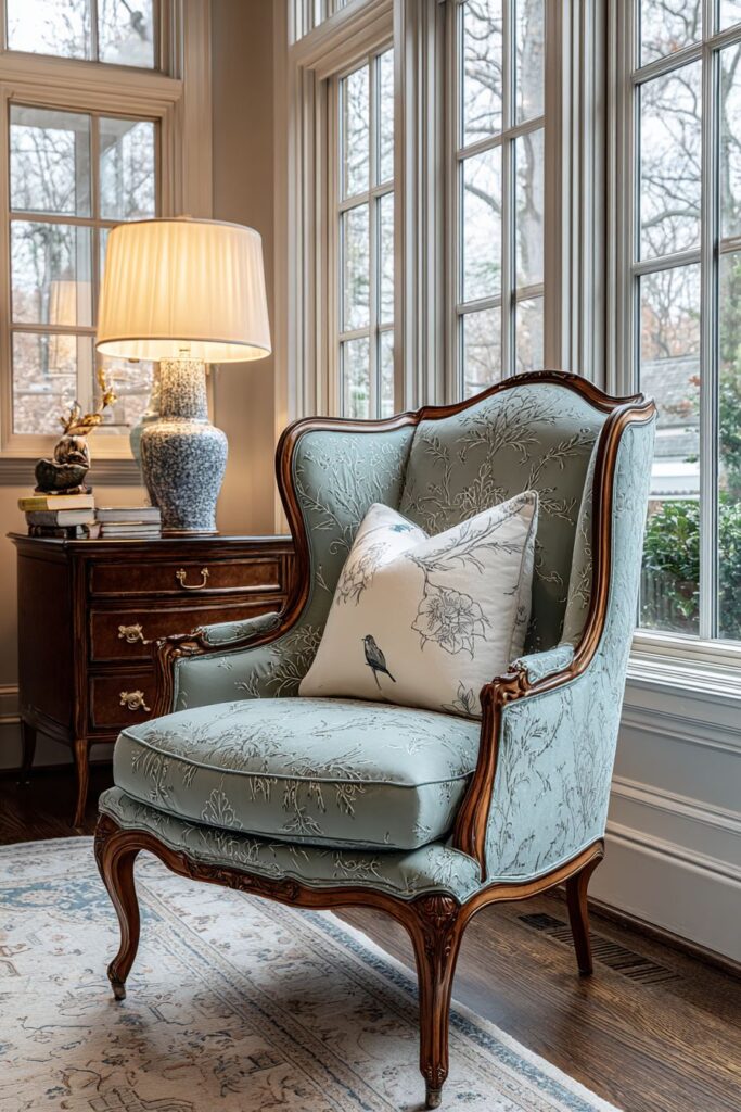 Traditional Refinement: Sage Green Damask