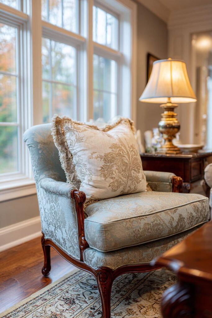 Traditional Refinement: Sage Green Damask