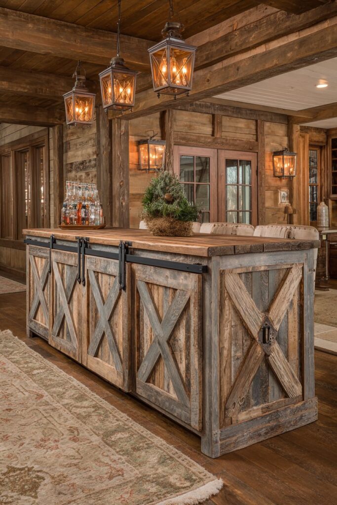 Reclaimed Barn Wood Buffet with Sliding Door Hardware