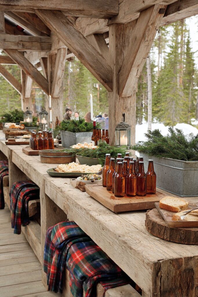 Outdoor Covered Patio Cold-Weather Celebration