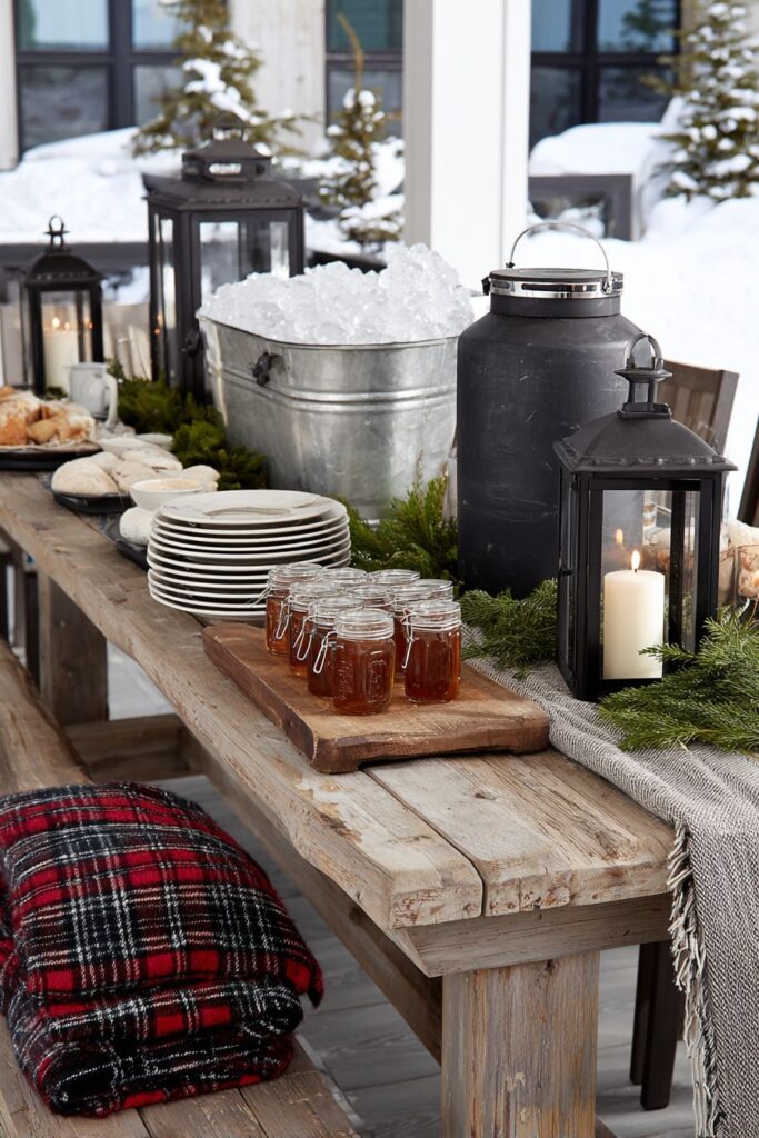 Outdoor Covered Patio Cold-Weather Celebration