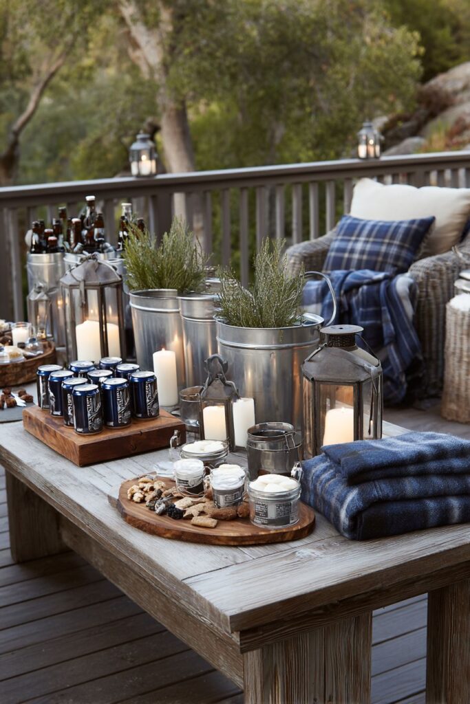 Outdoor Covered Patio Cold-Weather Celebration