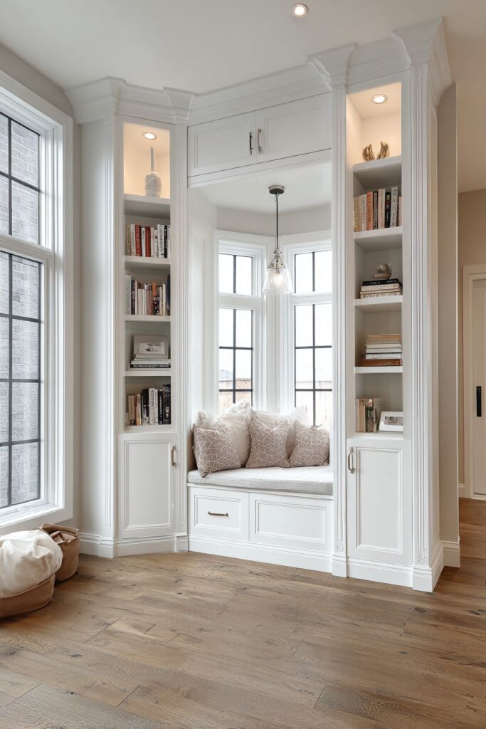 Built-In Window Seat with Floor-to-Ceiling Storage