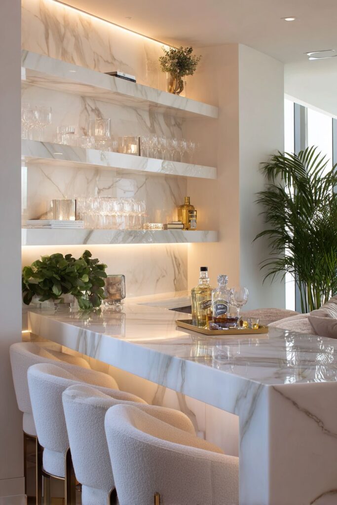 LED Under-Cabinet Lighting for Living Room Bar Areas