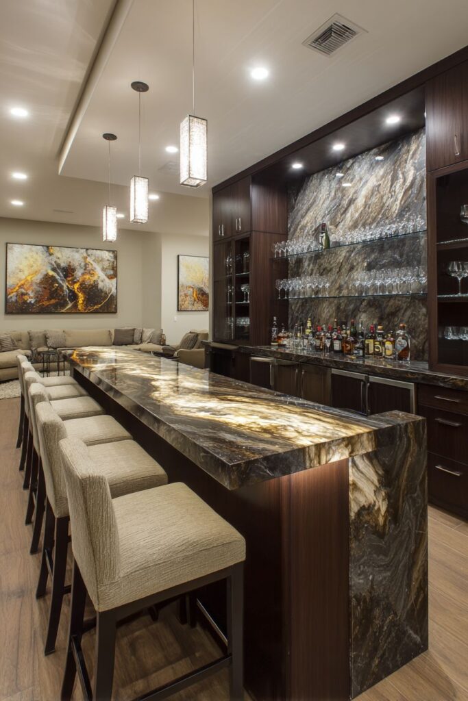 LED Under-Cabinet Lighting for Living Room Bar Areas