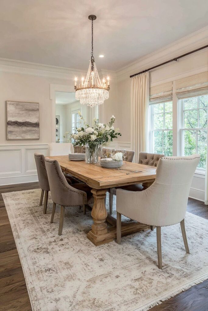 Traditional Oak with Velvet Upholstery