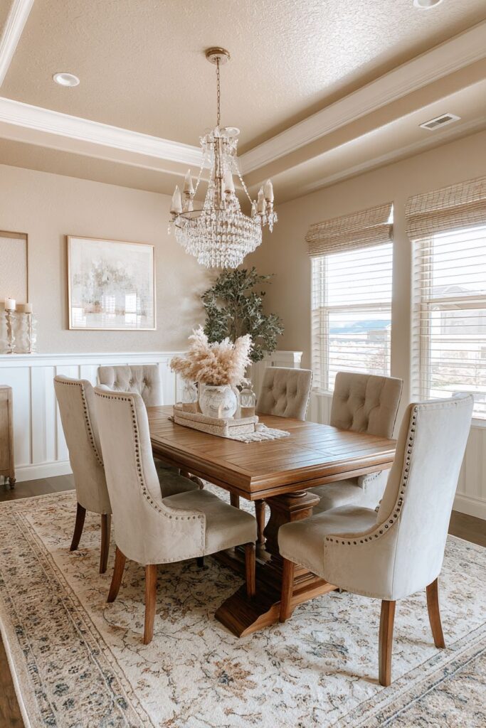 Traditional Oak with Velvet Upholstery