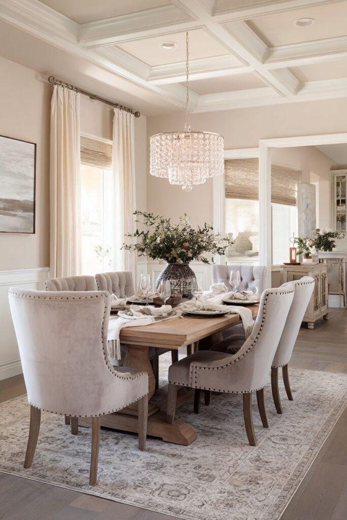 Traditional Oak with Velvet Upholstery