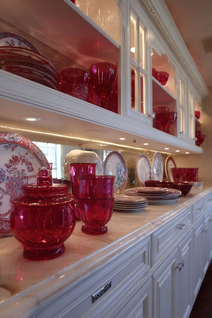 Red Glass Cabinet Jewels