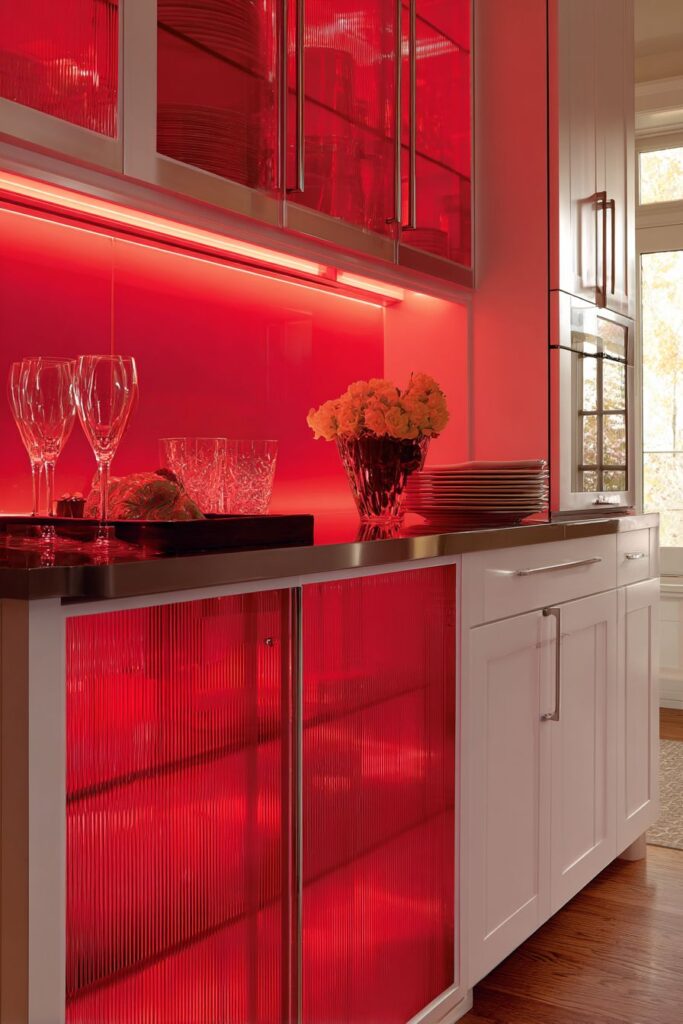 Red Glass Cabinet Jewels