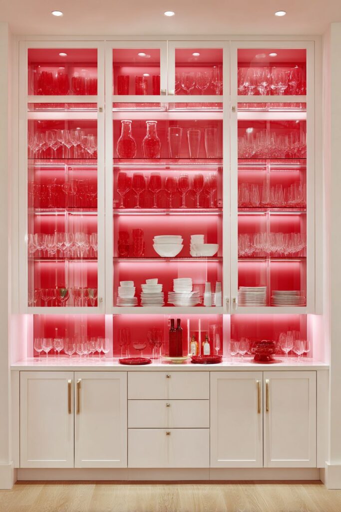 Red Glass Cabinet Jewels