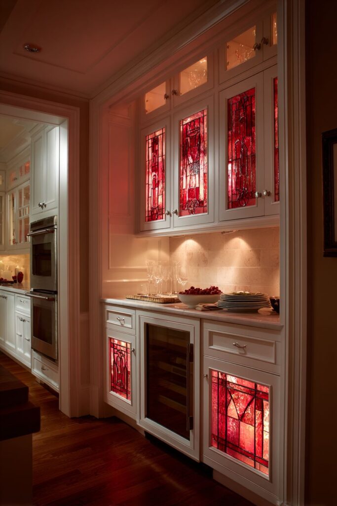 Red Glass Cabinet Jewels