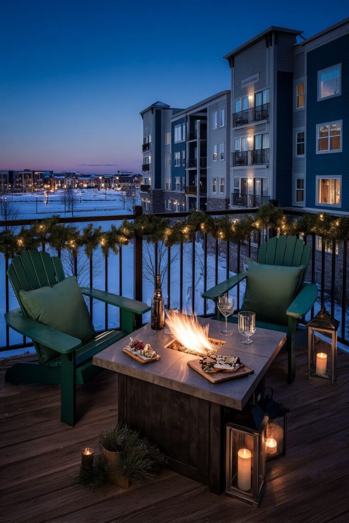 Night-Time Entertainment Area with Fire Feature