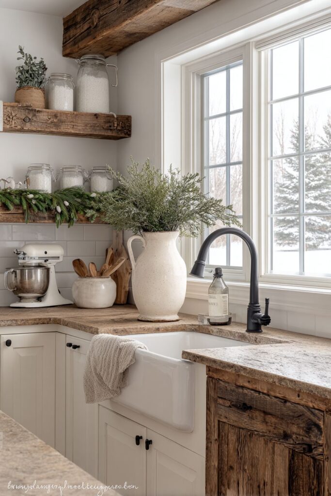  Rustic Farmhouse with Authentic Winter Textures