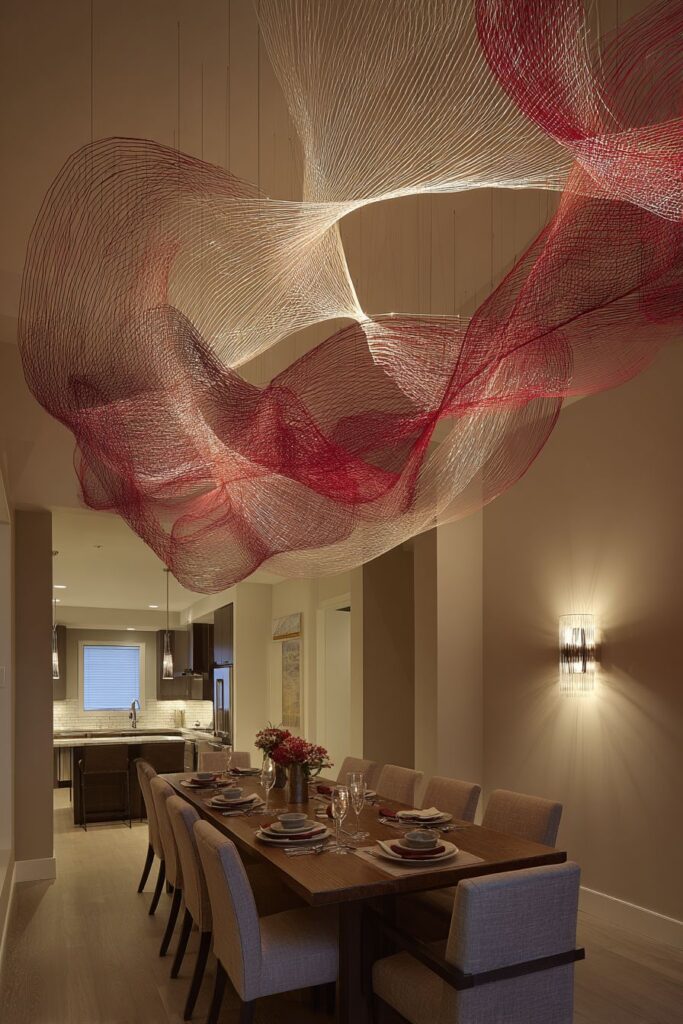Dramatic Ribbon Ceiling Installation