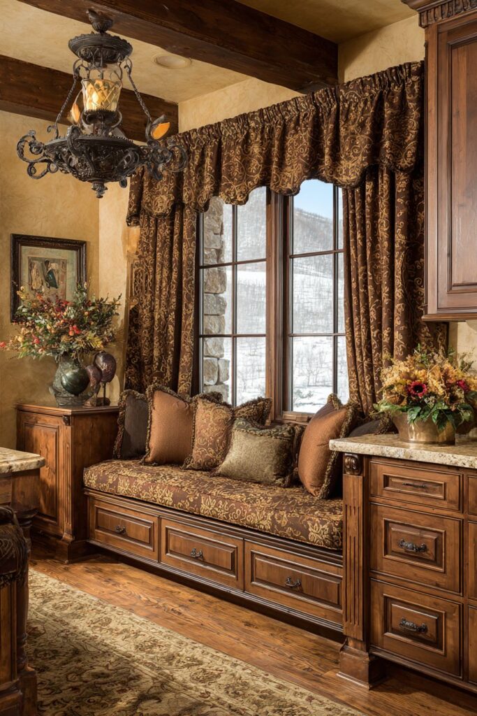  Custom Window Treatments in Brown Linen