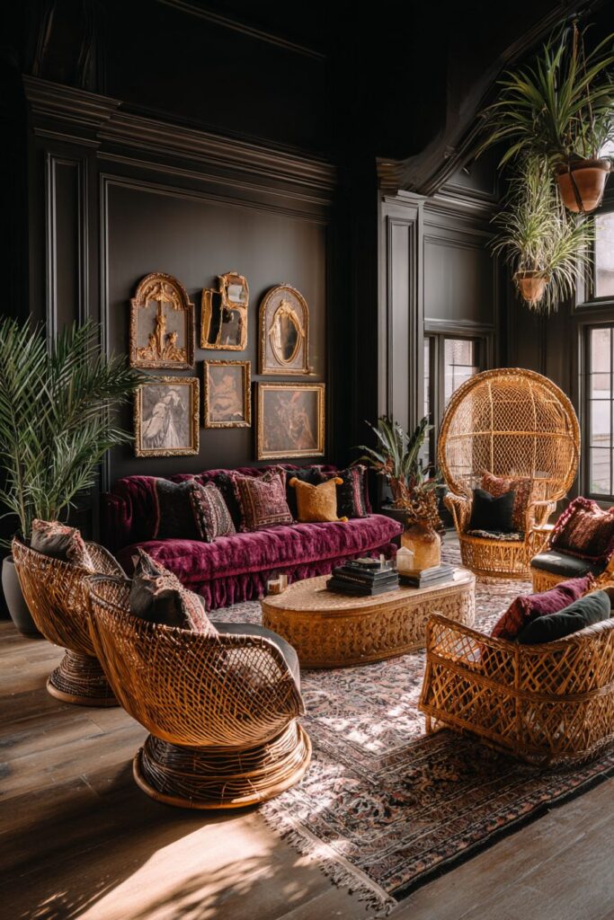 Gallery Seating with Mismatched Vintage Chairs