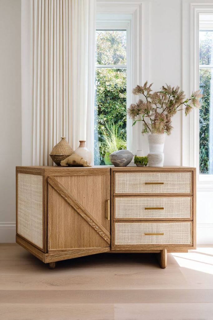 Bohemian Console with Eclectic Natural Materials